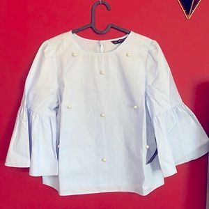 Zara bell sleeves blouse with pearl details!
